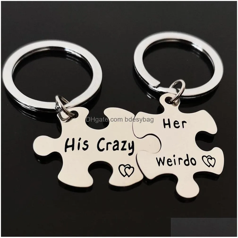 her king his queen keychain king and queen couple key chain puzzle couple key ring lover wedding anniversary gifts