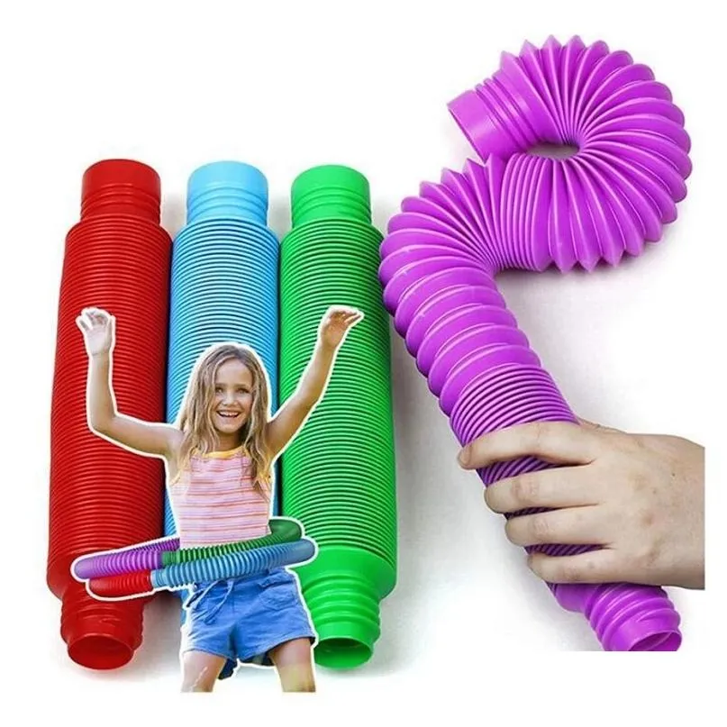 mini  tube sensory fidget toy colorful circle funny development educational folding toy kids christmas gift 17mm