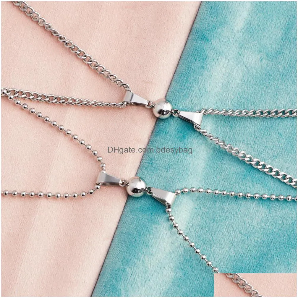 2021 new men and women necklace couple magnetic stone necklace female ins style hip hop sweater chain long pendant necklaces