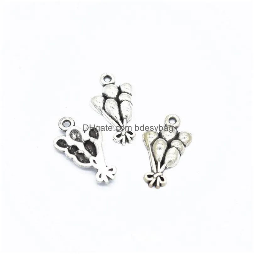 500 pcs / lot balloon charms pendant antique silver bronze plated 22x13 mm good for diy craft