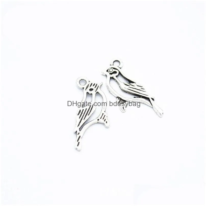 300 pcs /lot hollow out 26x15mm bird charms pendant antique silver antique bronze gold for option