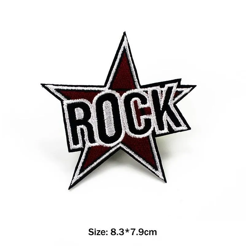  customes mixed ironing clothes band rock music badges punk embroidered stickers for jacket jeans diy