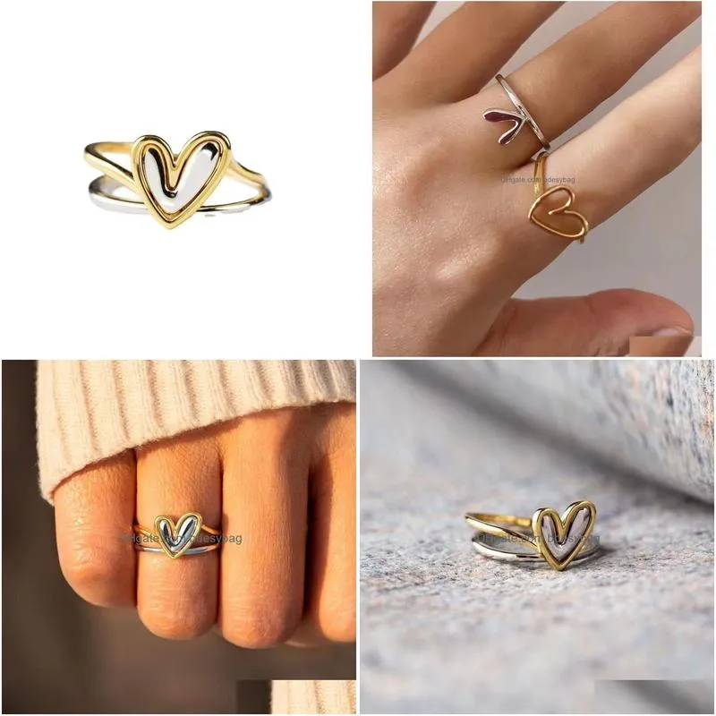 womens plated sterling silver heart layered ring set inspirational jewelry gifts birthday christmas valentines gifts for women