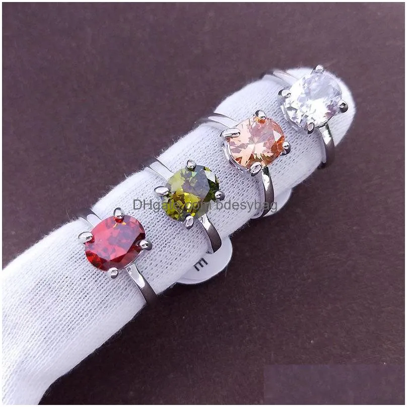 fashionable colorful zircon crystal rings for women and men mixed style fashion jewelry wedding party gifts wholesale