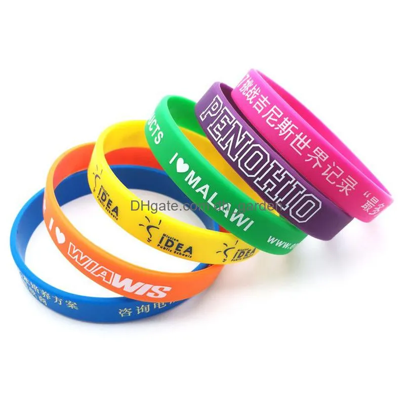 silicone wristband bracelet sports casual bracelet female men pure color for simple women uni bracelet can custom