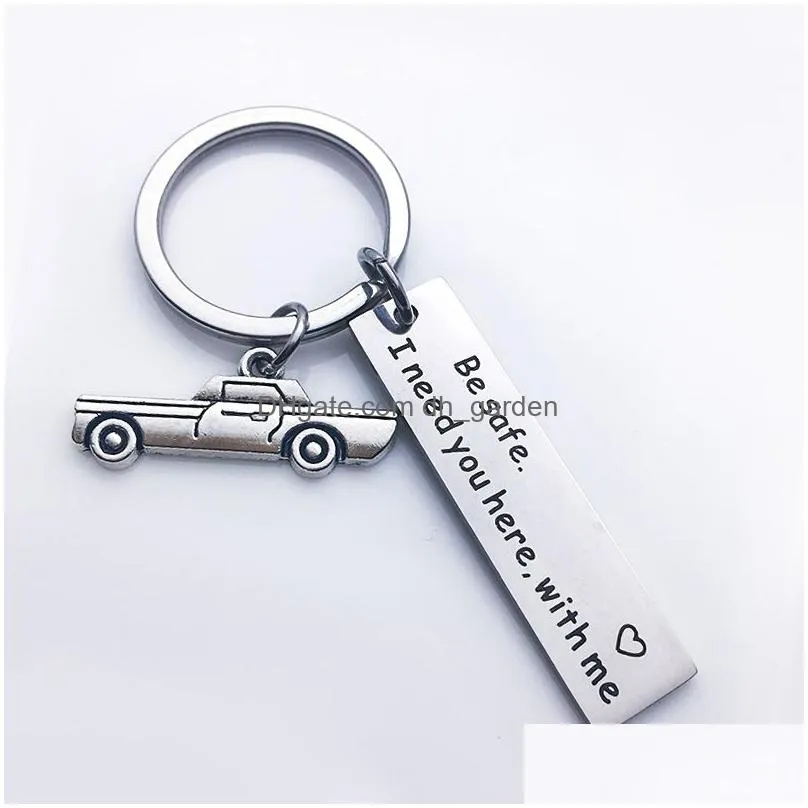 engraved keychain stainless steel key ring never drive faster than your angel can fly stamped keychain angel key chains jewelry