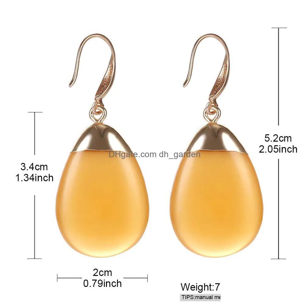fashion design cute resin earrings for women colorful high quality copper oval drop earring candy color kids christmas gifts