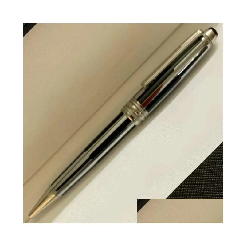 yamalang 163 ag925 silver gold stripe metal ballpoint pen with series number lead office stationery luxury refill pens gift