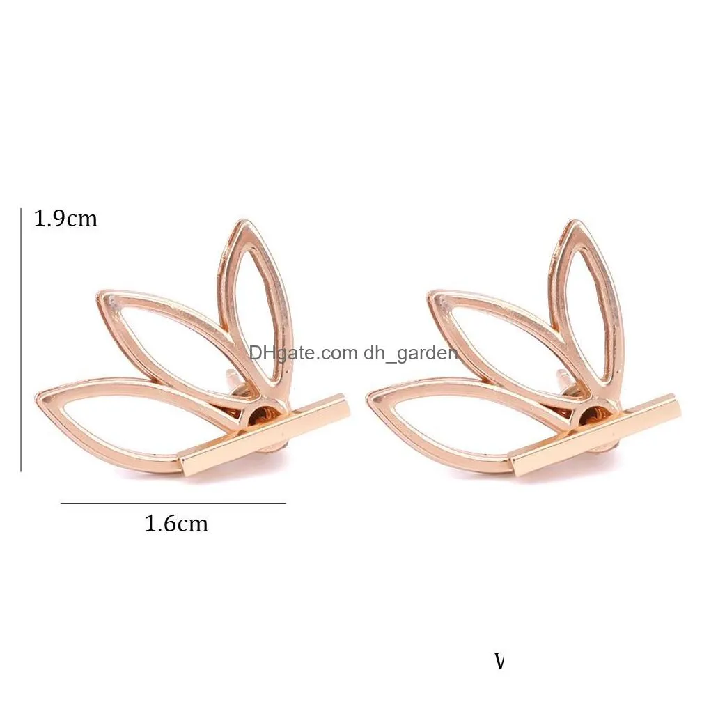 fashion lotus flower earrings korean crystal chic stud earrings imitation pearl angel wings geometry stud earrings for women jewelry