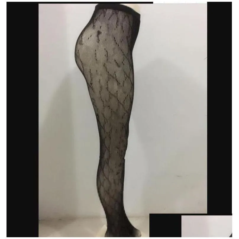 y long stockings tights women fashion black and white thin lace mesh tights soft breathable hollow letter tight panty hose high