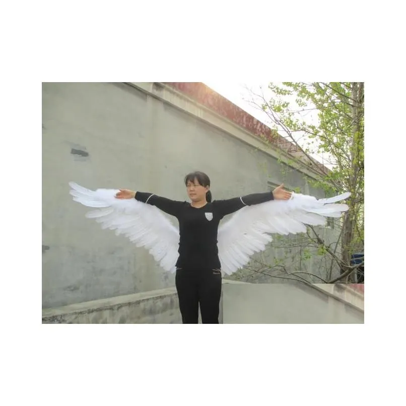 custom unique high quality white large size angel devil feather wings stage performance cosplay props ems shipping
