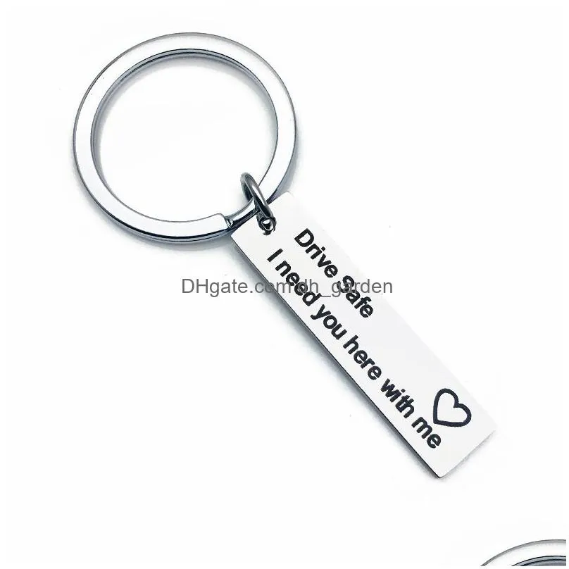 engraved keychain stainless steel key ring never drive faster than your angel can fly stamped keychain angel key chains jewelry