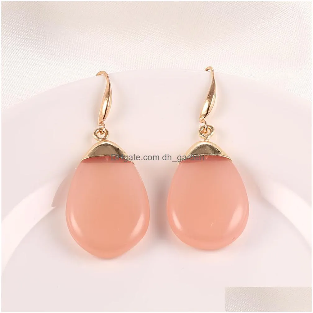 fashion design cute resin earrings for women colorful high quality copper oval drop earring candy color kids christmas gifts