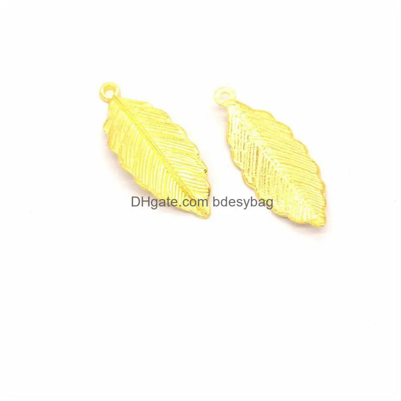 bulk 500 pcs tiny leaf charms pendant 31x13mm antique silver antique bronze gold colors good for craft