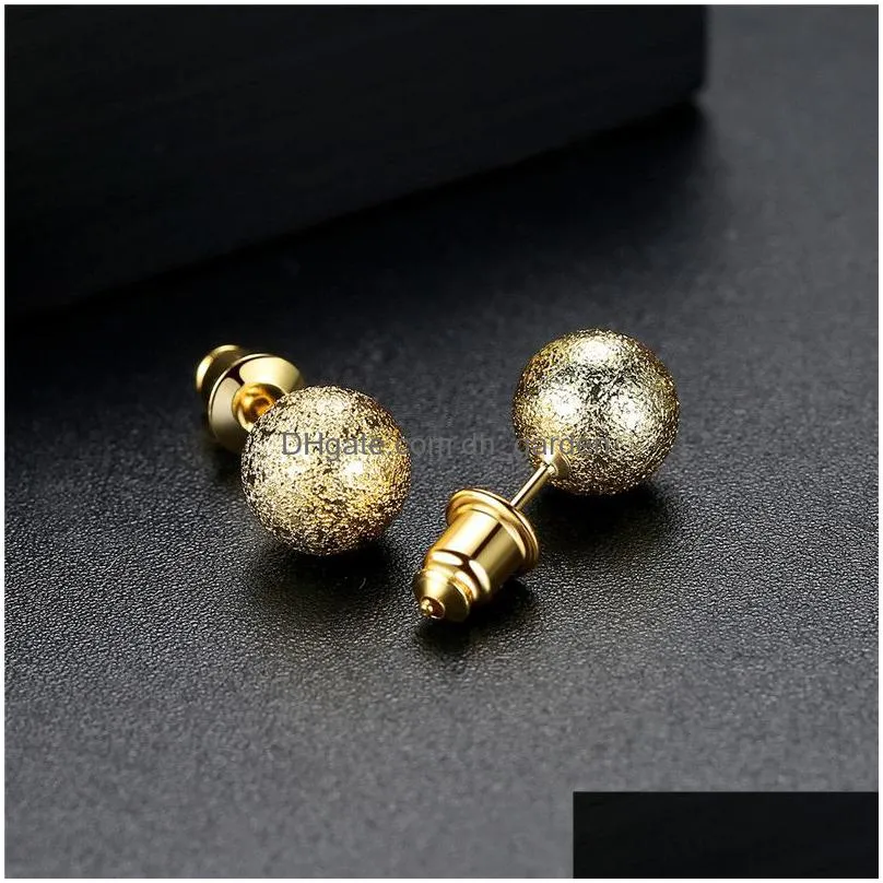 fashion silver gold ball earring stainless steel ball studs earrings silver gold earrings for women with ball diameter 5mm to 10mm
