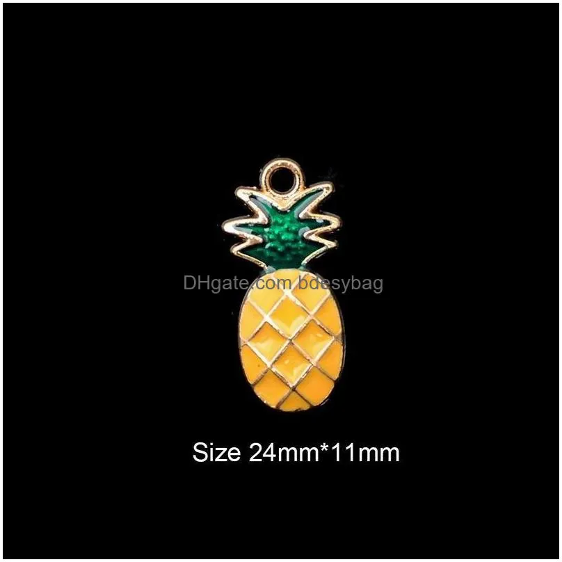 100 pcs s pineapple pendant for necklace bracelet  oil pineapple charms ananas pendant diy making parts