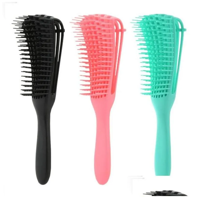 Hair Brushes Detangling Brush For Natural Comb Der Afro America 3A To 4C Kinky Wavy Curly Coily De Easily Drop Delivery Products Car