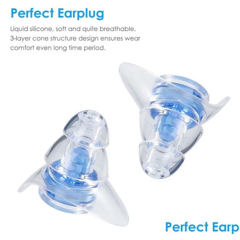 1pair noise cancelling earplugs for sleeping study concert hear safe noise reduction earplug silicone ear plugs