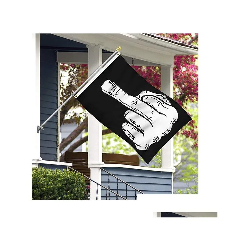Real Estate Pennant Flags Middle Finger 3X5Ft 100D Polyester Banners