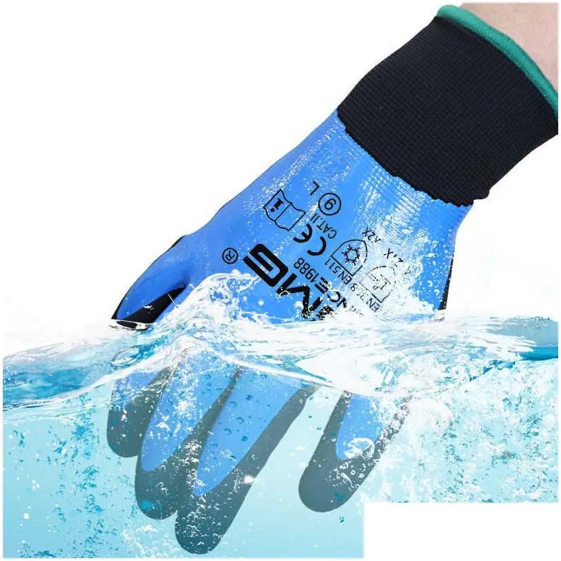gmg winter work gloves waterproof nitrile gloves cold resistant warm antize unisex windproof low temperature fishing gloves
