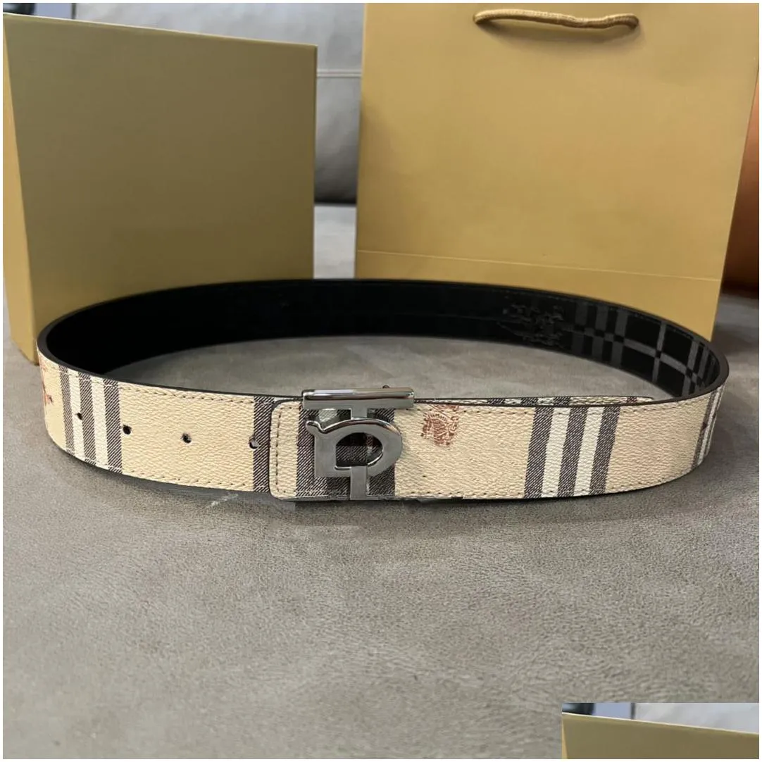 designer belt luxury men classic pin buckle belts gold and silver buckle head striped doublesided casual 4 colors width 3.8cm size 105125cm fashion