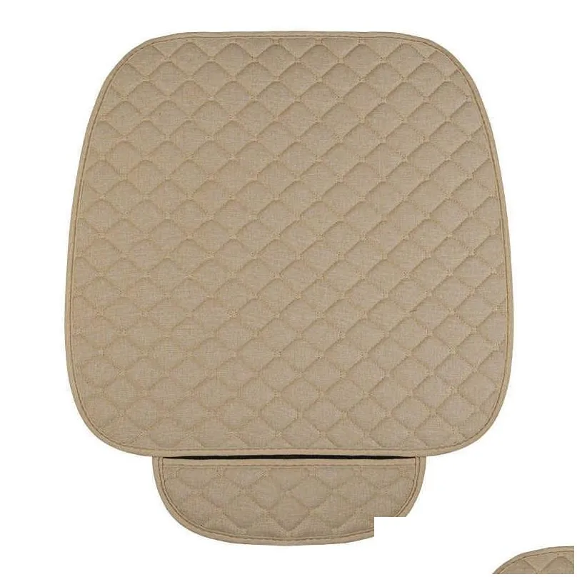 linen flax car seat cover protector front seat back cushion pad mat backrest auto interior styling for truck suv or van