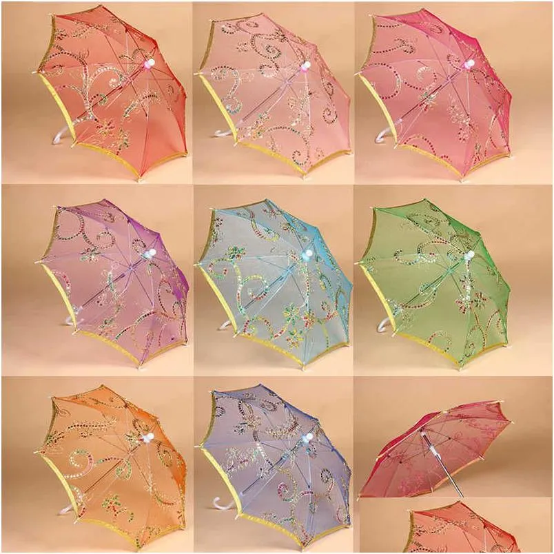 1pc diameter 30cm embroidery lace umbrella decoration stage dancing props umbrella p ography props temperament sun umbrella q0810