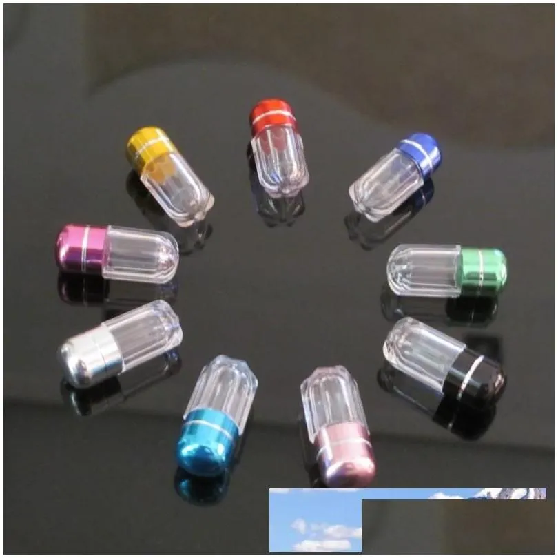 2ml mini clear plasitc bottle with metal cap small 1pcs box case tube container