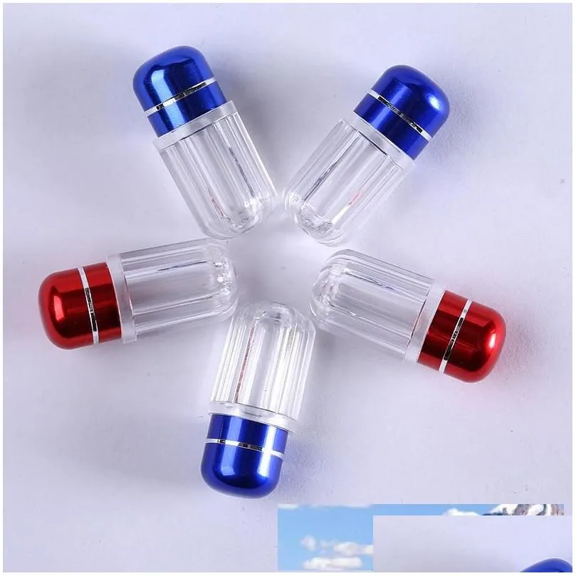 2ml mini clear plasitc bottle with metal cap small 1pcs box case tube container