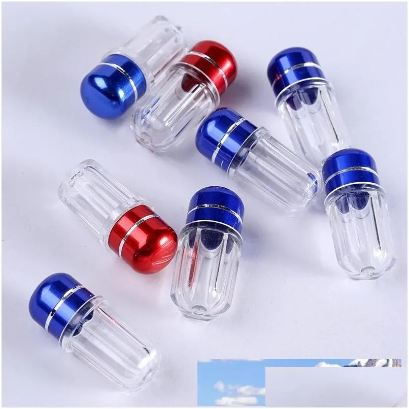 2ml mini clear plasitc bottle with metal cap small 1pcs box case tube container