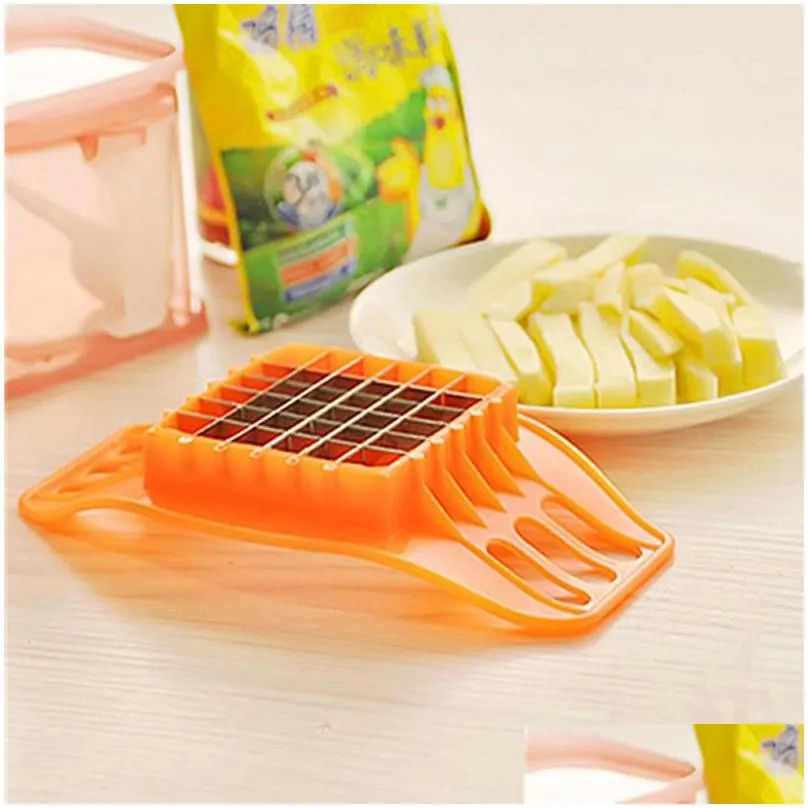 abs stainless steel potato cutter vegetable slicer chopper chips device fries kitchen cooking tools potato vegetable slicer