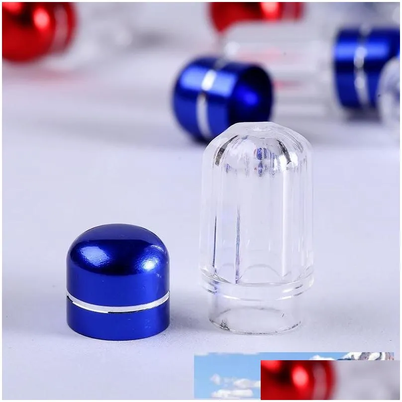 2ml mini clear plasitc bottle with metal cap small 1pcs box case tube container