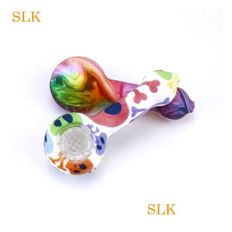 mini water pipes selling glass bongs with patterns glass bowl silicone smoking pipes for smoking tobacco 4.23 bongs