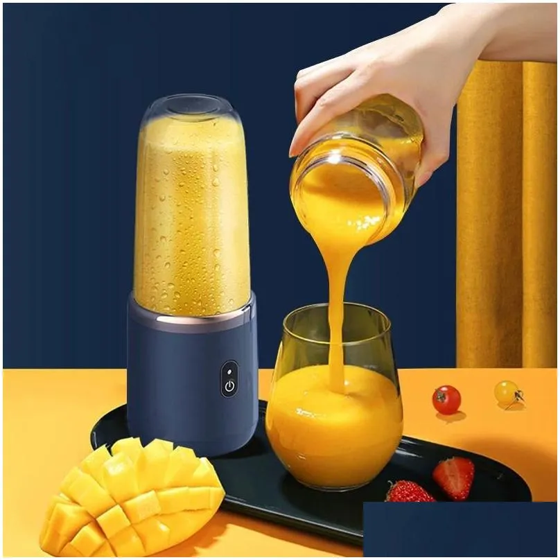 small electric juicer 6 blades portable juicer cup juicer fruit juice cup automatic smoothie blender ice crushcup