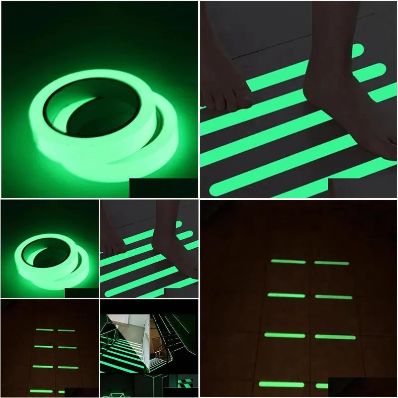 reflective fluorescent tape luminous tape green warning ground light storage stair antislip sticker