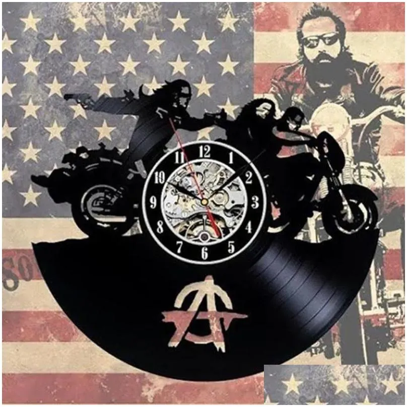 wall clocks sons of anarchy tv series handmade record clock fan gift art decor classic exclusive