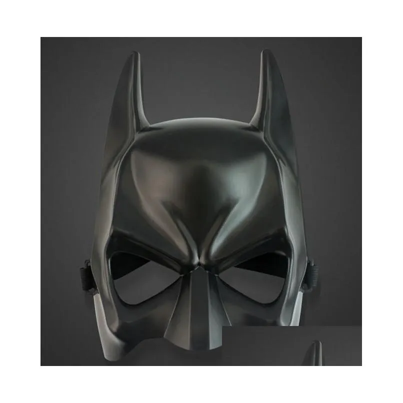 wholesale halloween costume party mask cartoon simulation male adults batman black plastic and half face mask 10pcs/lot