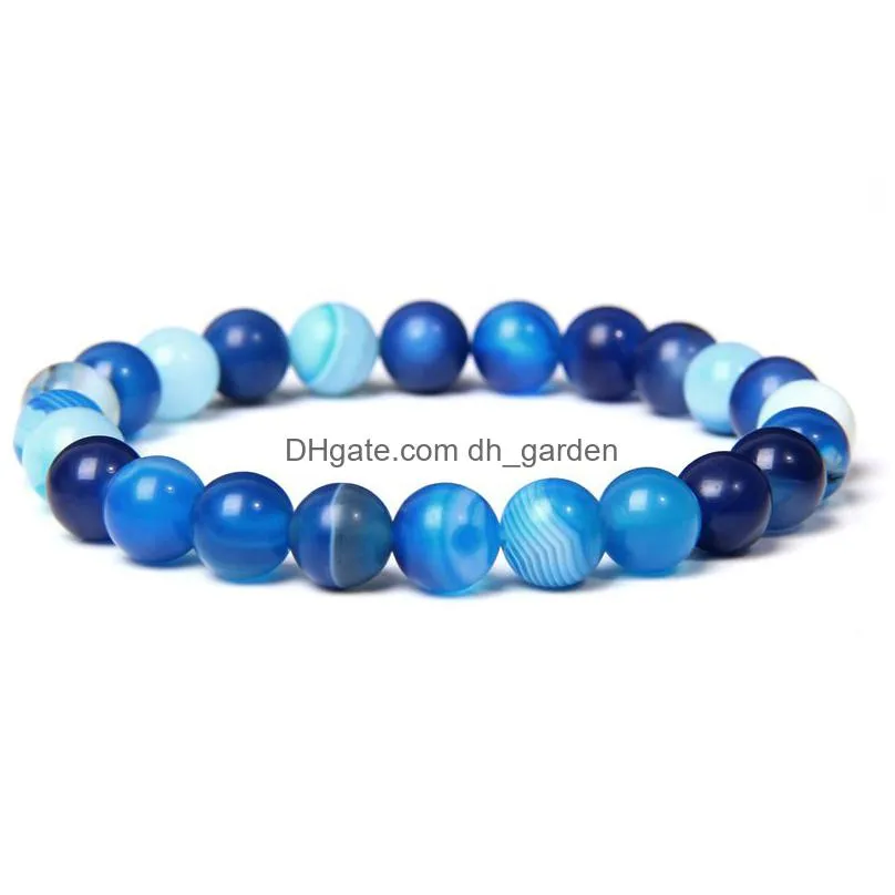 men bracelets natural healing energy tiger eye beaded bracelet strands polished 8 mm lapis lazuli beads bangle elastic pulsera women