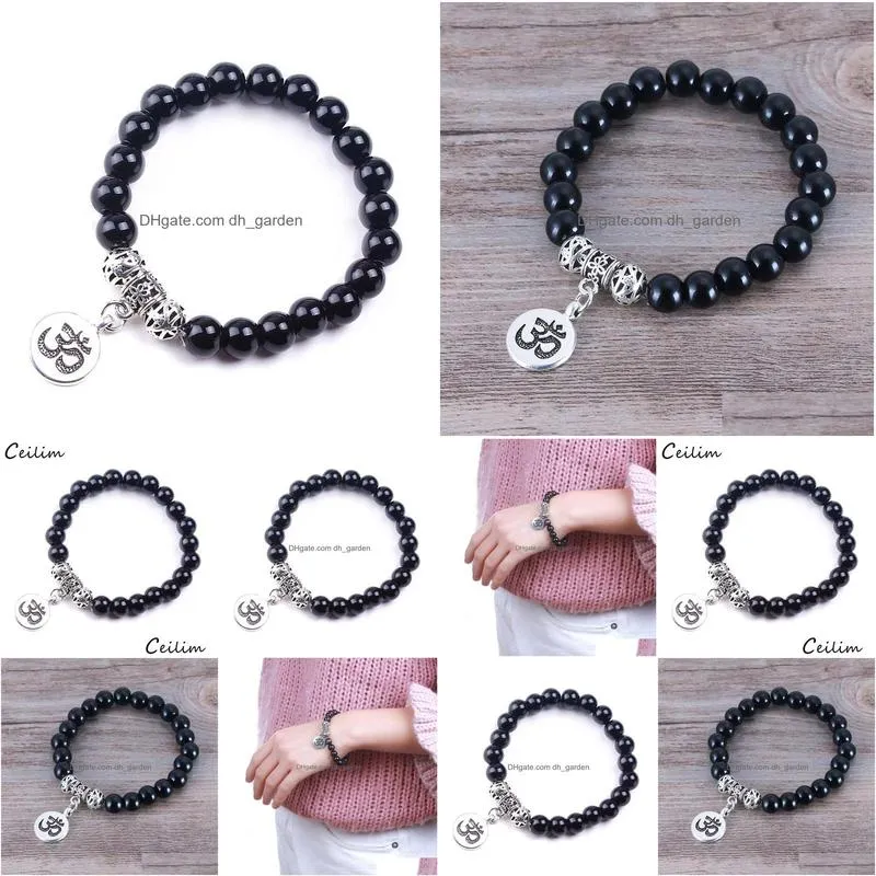 fashion natural stone beads matte onyx stone woven bracelet bangles healing balance prayer for women men jewelry gift wholesale