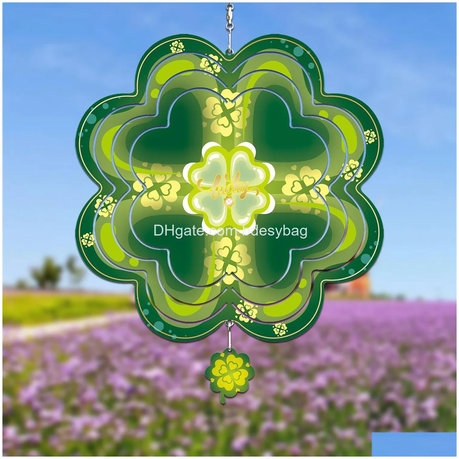 sublimation blank 3d wind spinners alluminum large flower shape spinning hanging patio yard decoration blanks for diy both sides