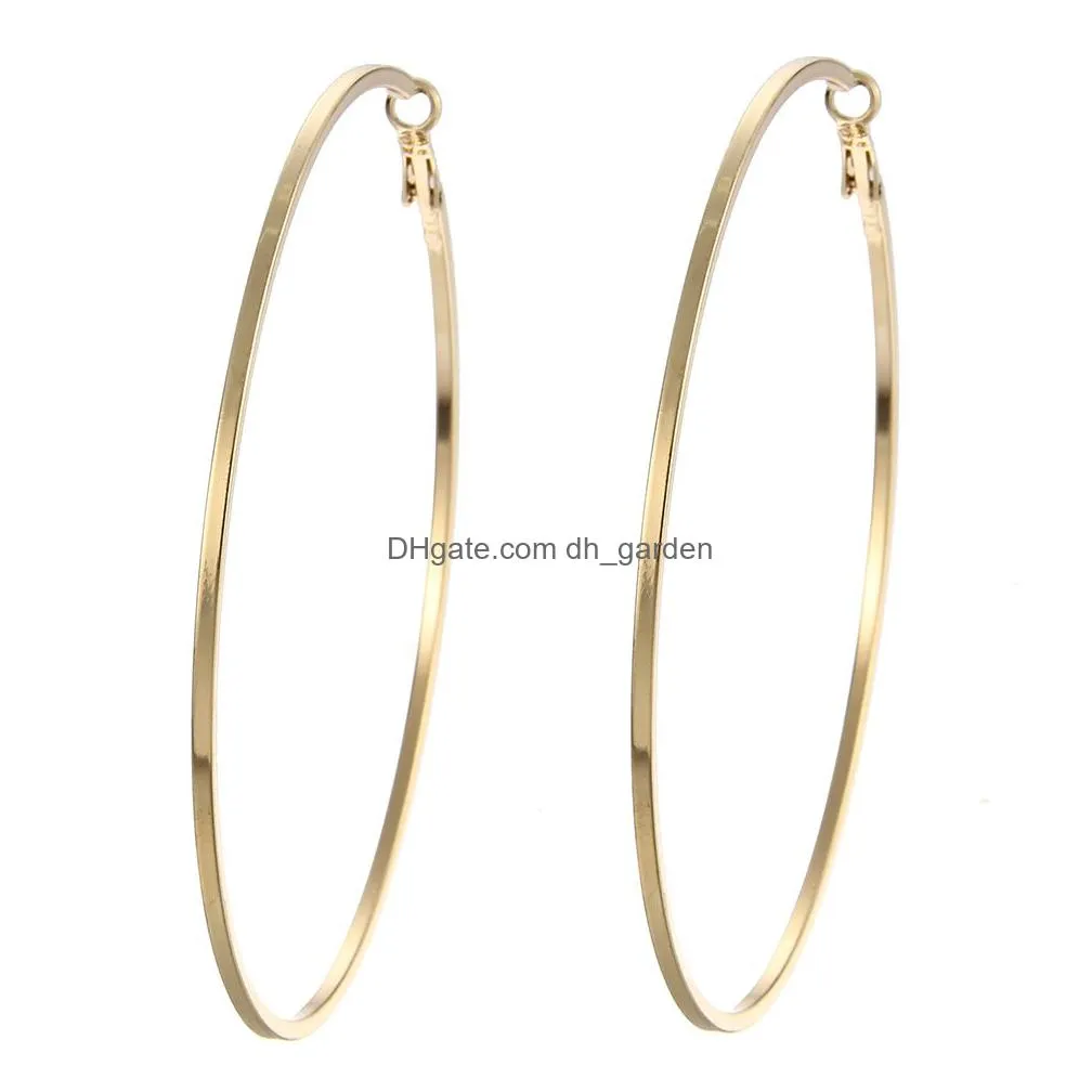 3 pairs/set fashion big hoop earrings hyperbole ear metal big circle large ring earring set rose gold/gold/silver for women