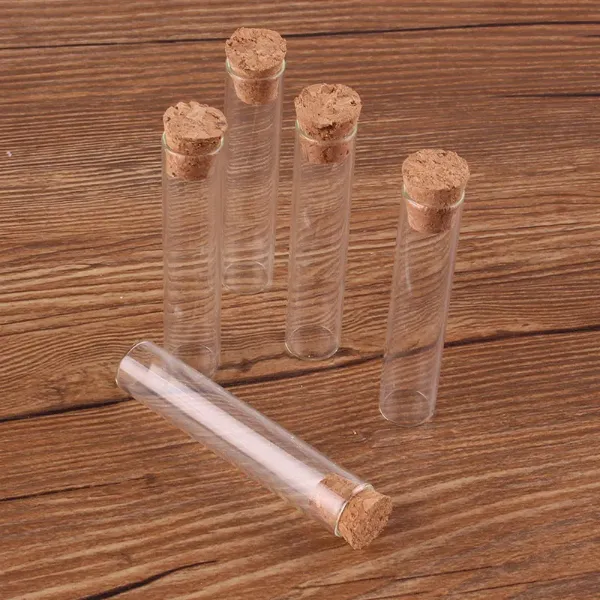 12*60mm 4ml Mini Glass Test Tube with Cork Stopper Bottles Jars Vials Container DIY Craft