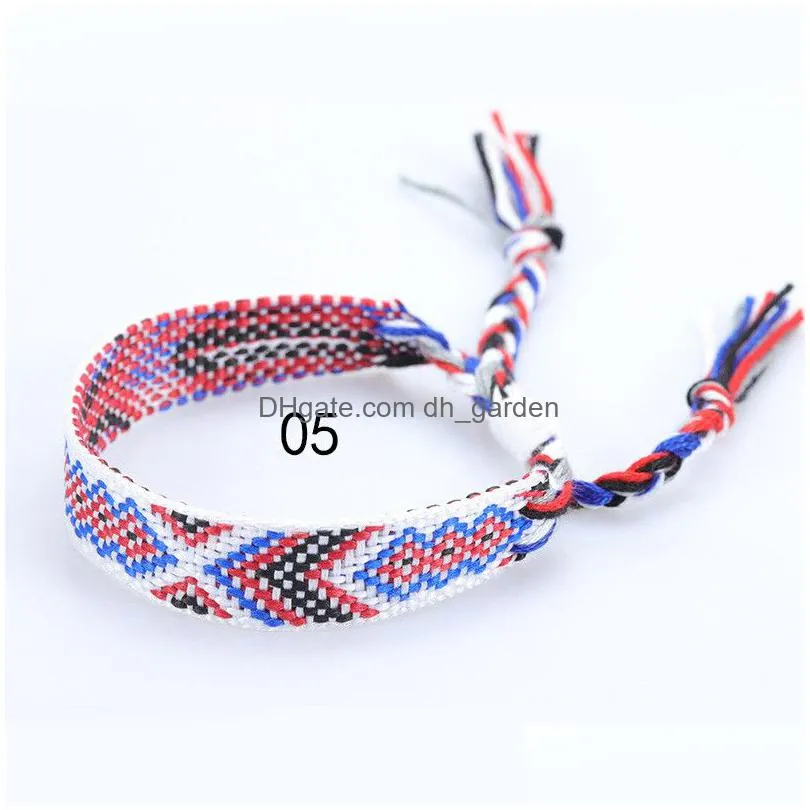 boho braided bracelet cotton rope string nepal yoga ethnic bracelets