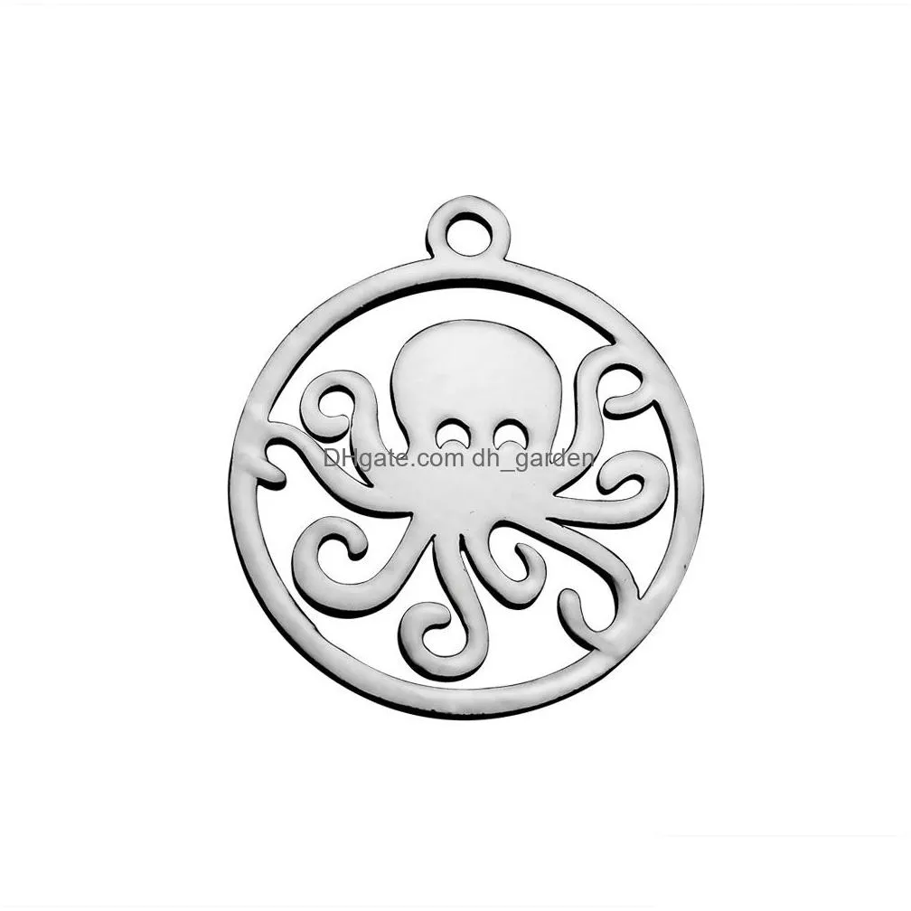 new small octopus bird owl charms diy stainless steel animal charm pendant for necklace/ bracelet making jewelry supplies