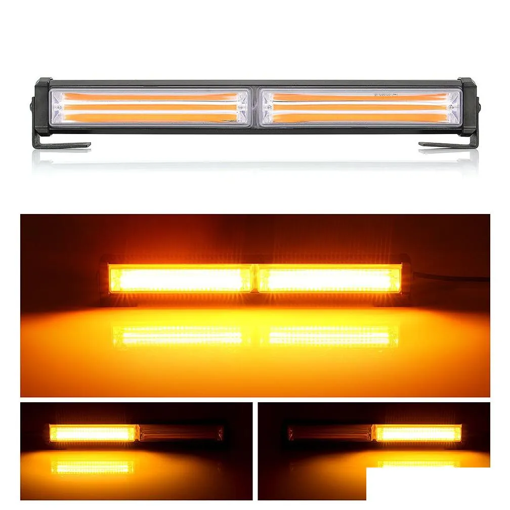 36w led strobe flash warning light amber led cob 9 modes styling car warning light emergency flasher strobe lamp 12v