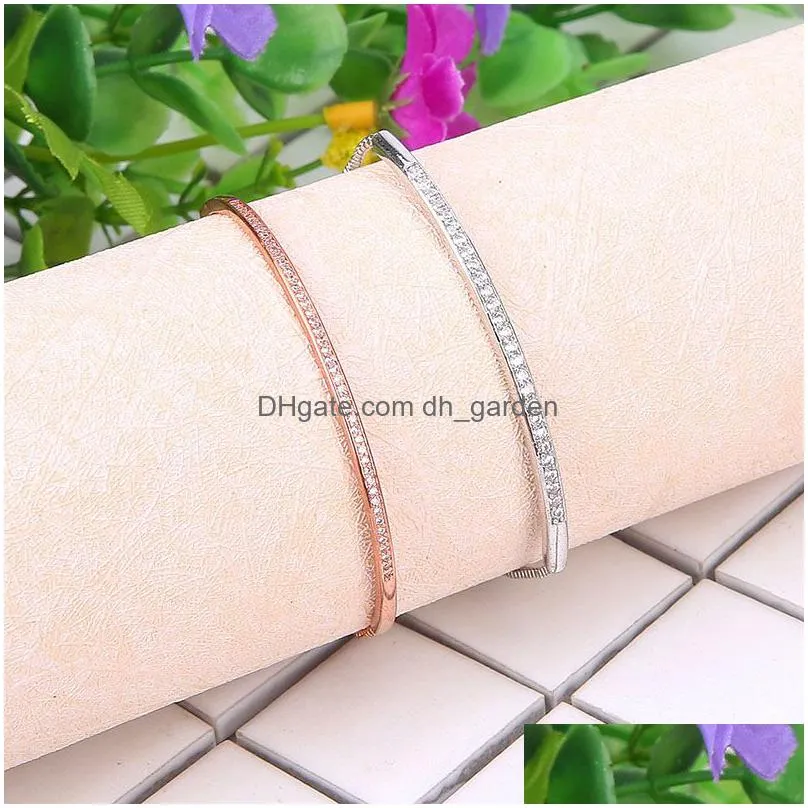 adjustable rose gold bracelet bangle for women girls captivate bar slider bracelet cz zircon gold bracelets fashion jewelry