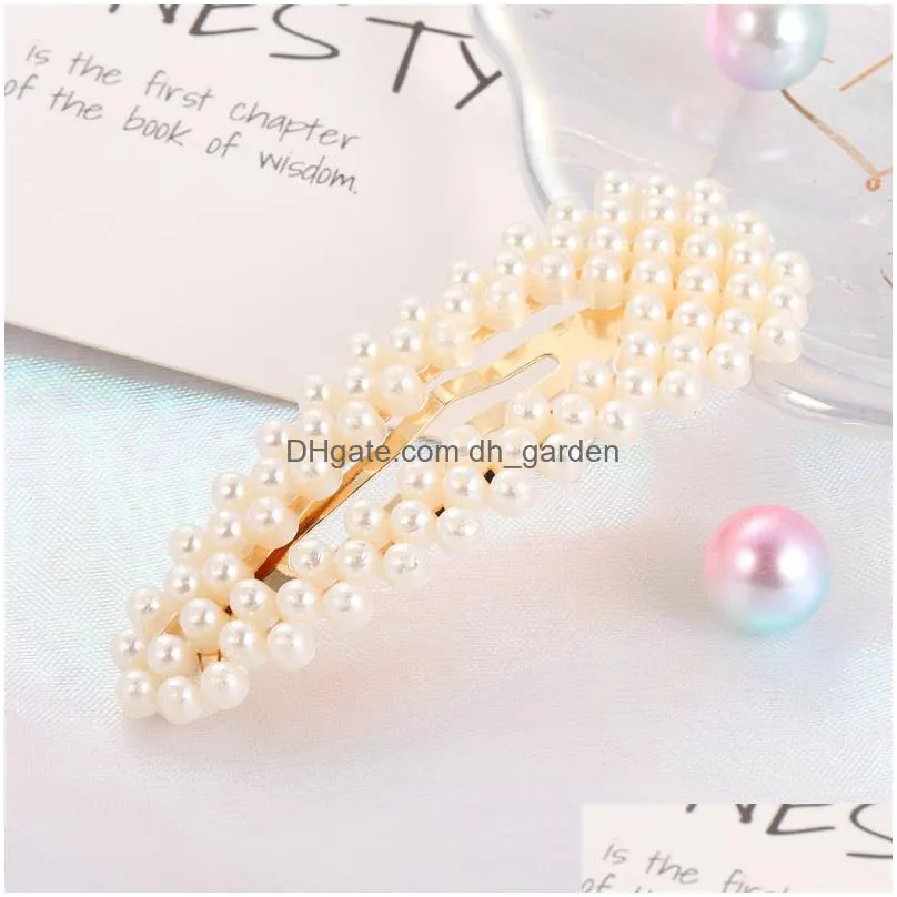 fashion women girls elegant pearl hair clips sweet headwear hair korean design hairpins barrettes headband hair accessories