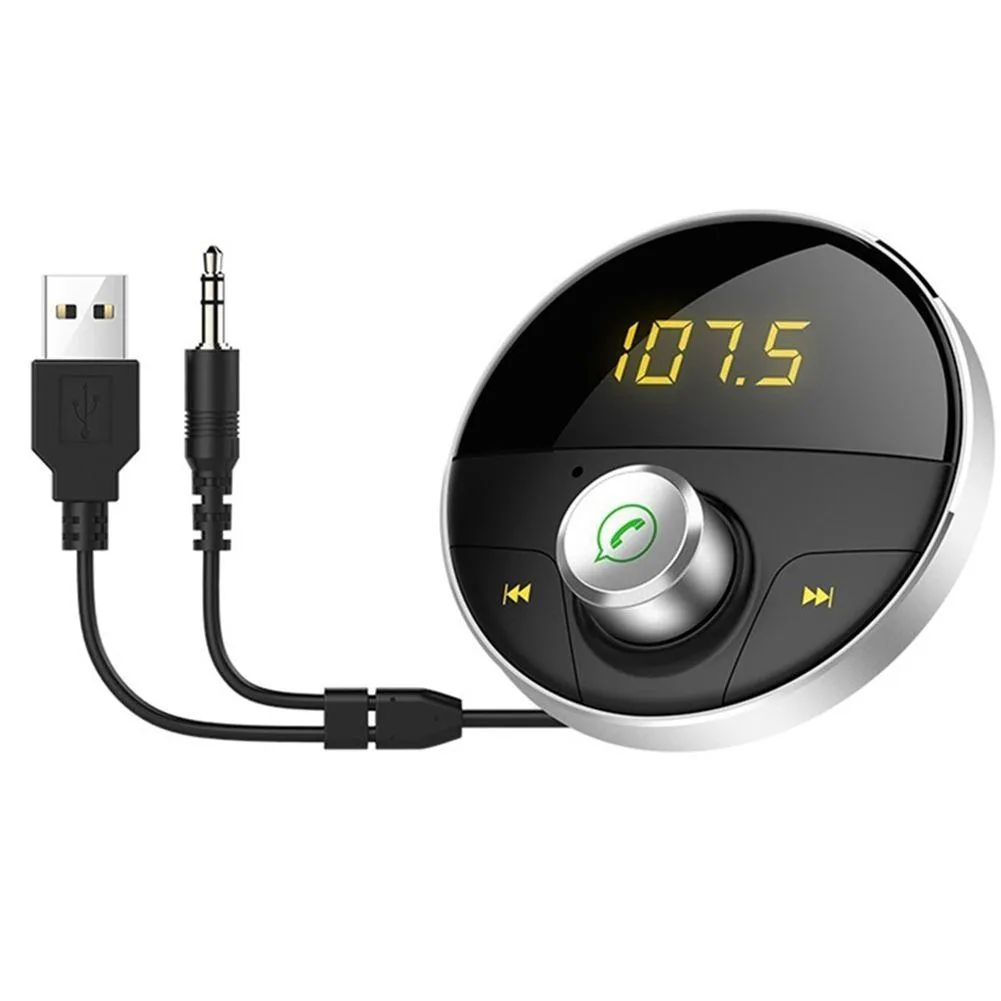 car bluetooth aux hands car kit 3.5mm jack audio mp3 player wireless fm transmitter auto speaker