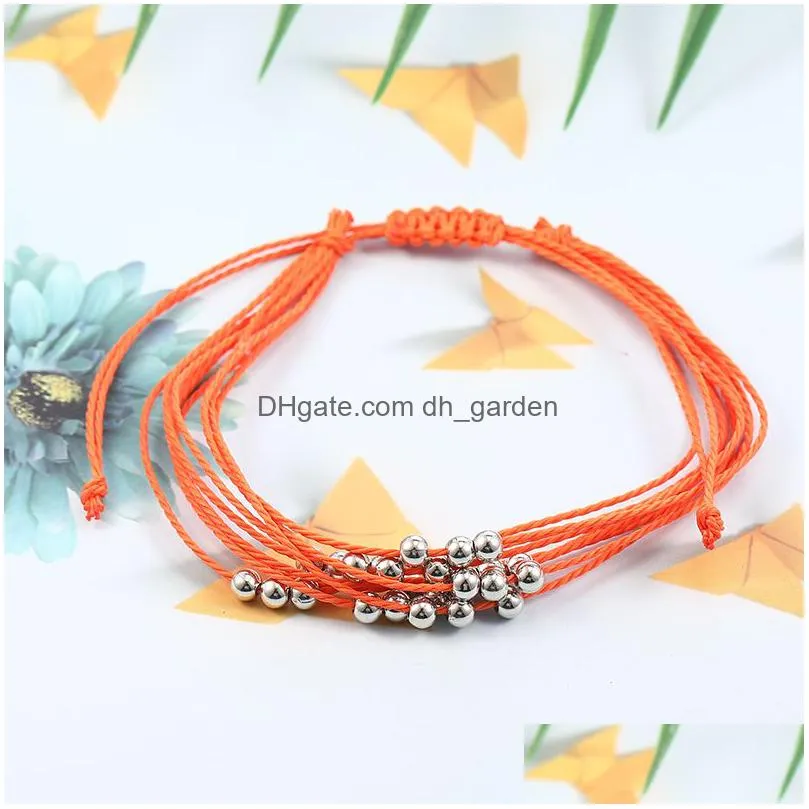 new arrival colorful wax thread woven bracelets multilayer friendship ccb beads charm bracelets for women simple holiday summer
