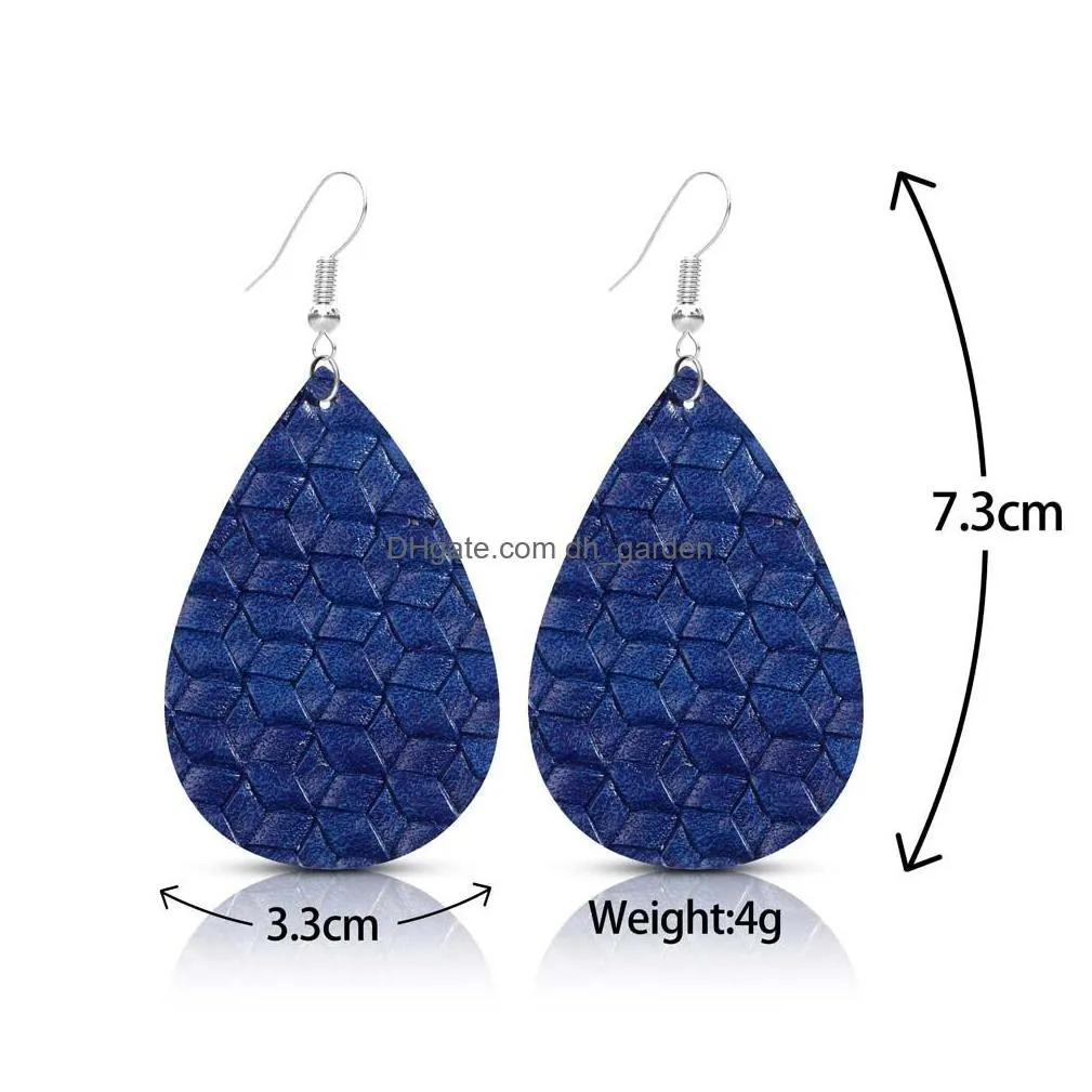 new arrival classic pu leather teardrop earrings for women designer jewelry big statement earrings jewelry gifts dropshipping